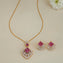 Fuchsia Gleam Chain Pendant Set