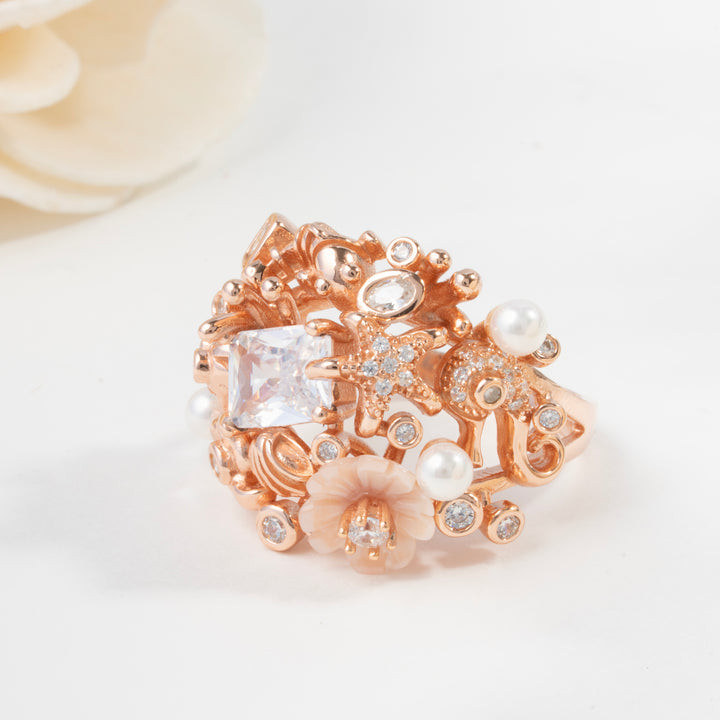 Starfish Halo Ring