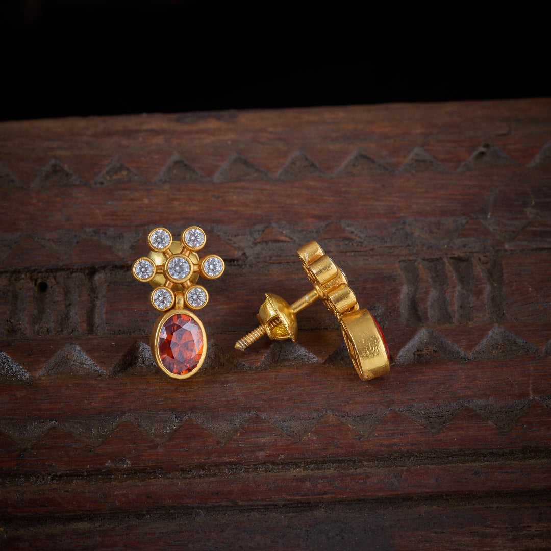 Kesariya Phool Studs