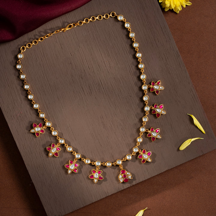 Sitara Kundan Blossom Short Necklace