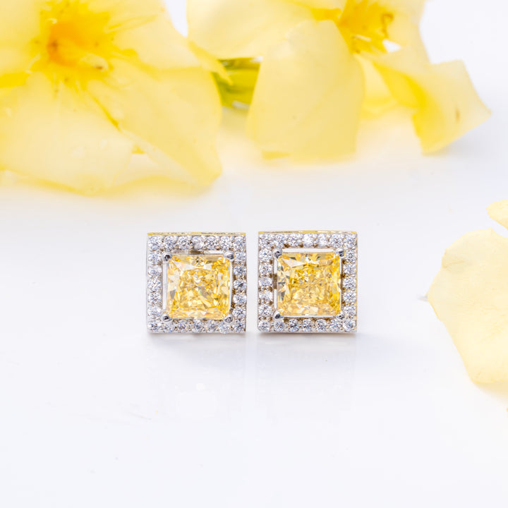 Yellow-Fire CZ Studs