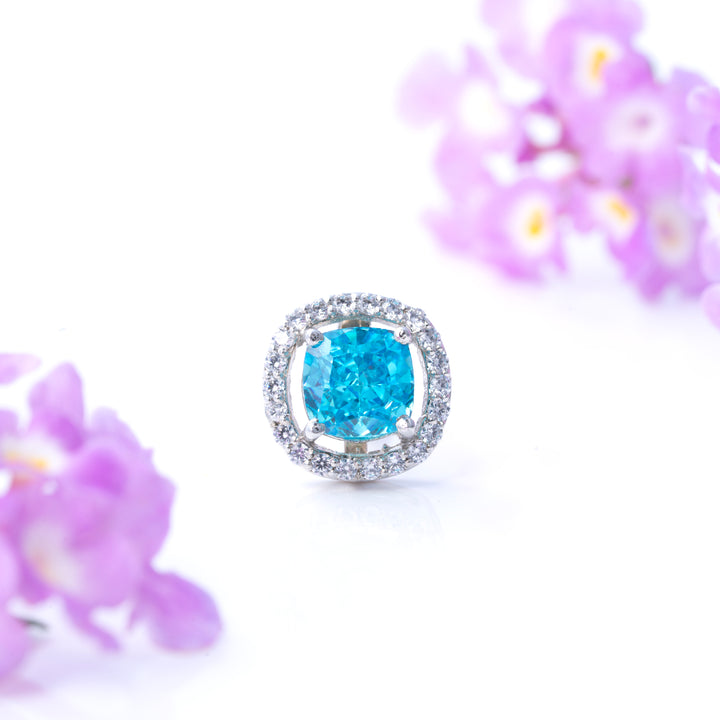 Blue Silque Studs