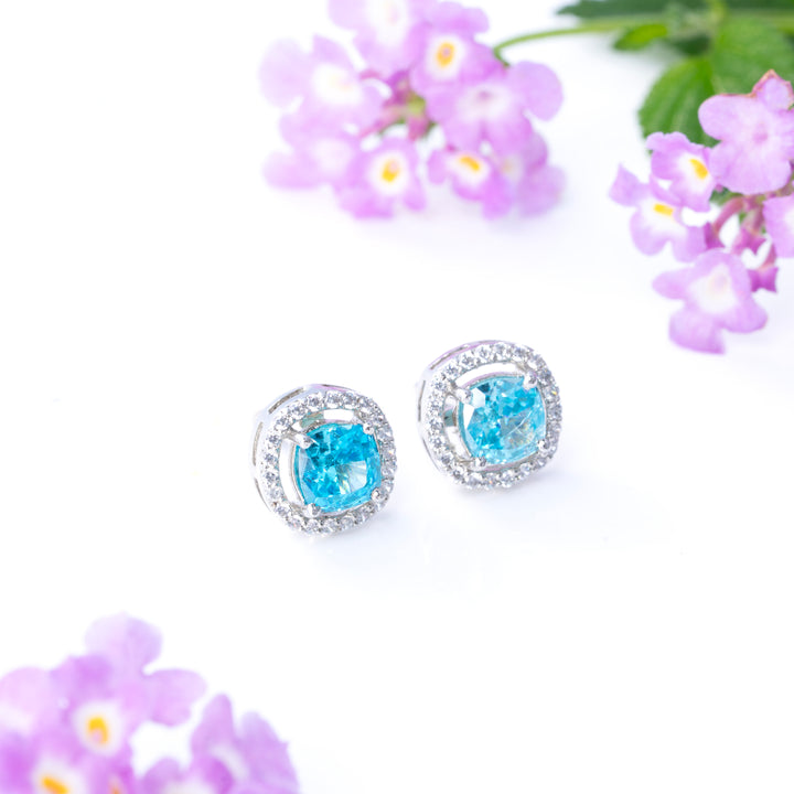 Blue Silque Studs
