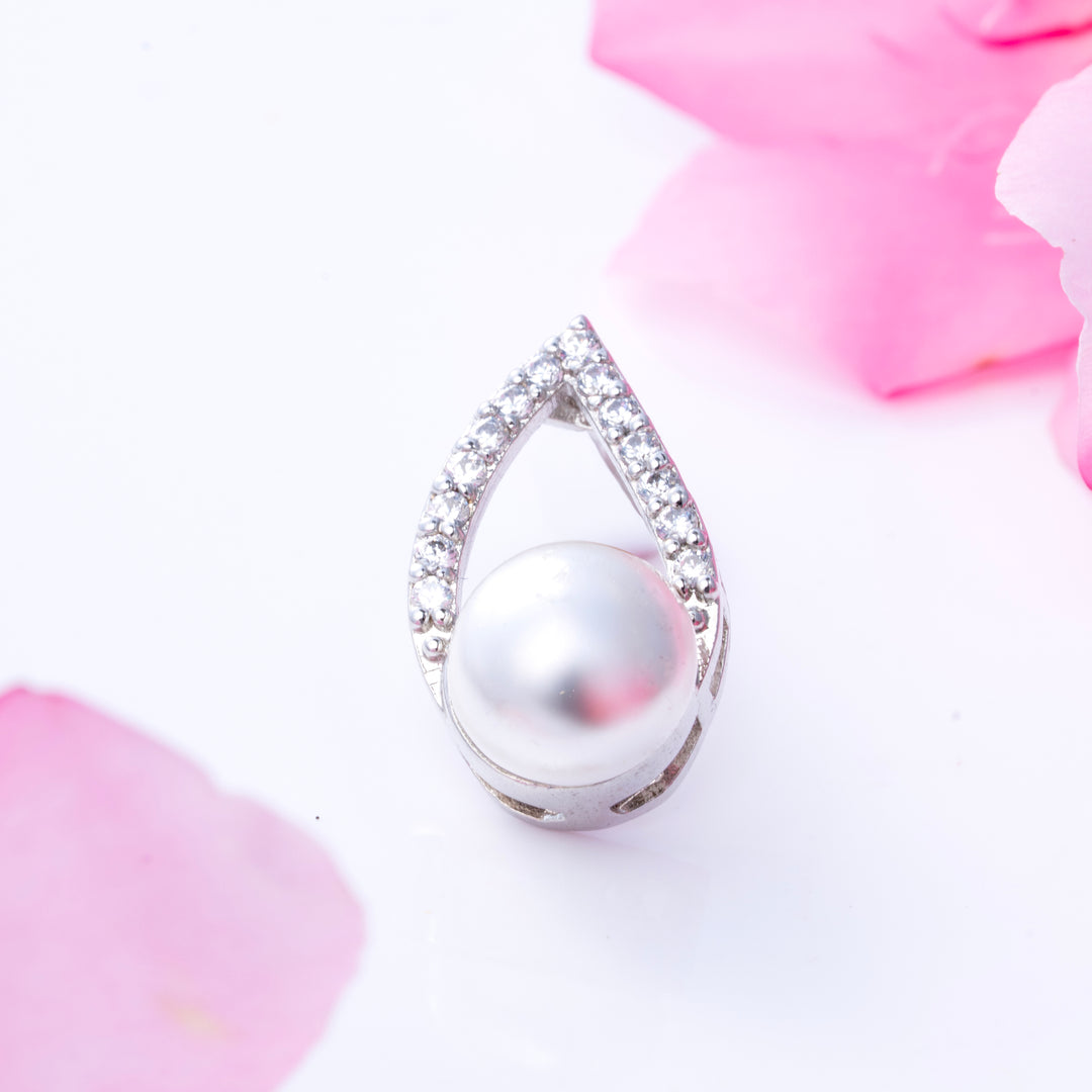 Moon-Drop Pearl Studs