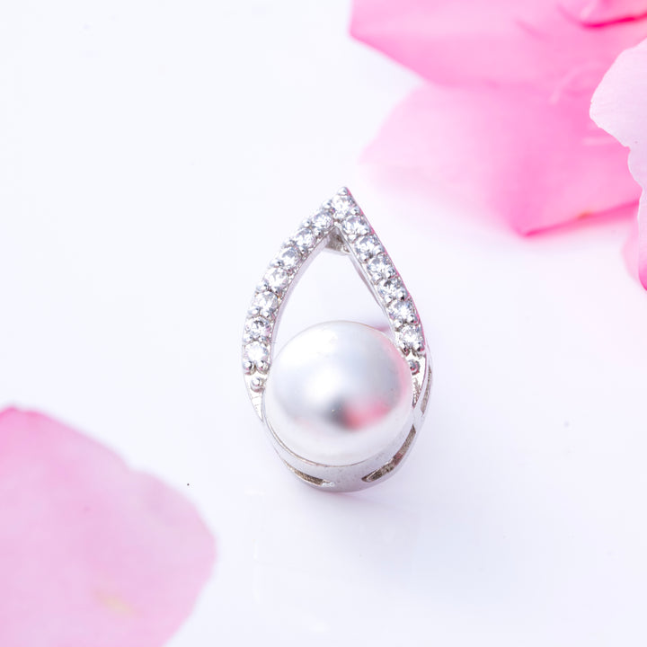 Moon-Drop Pearl Studs