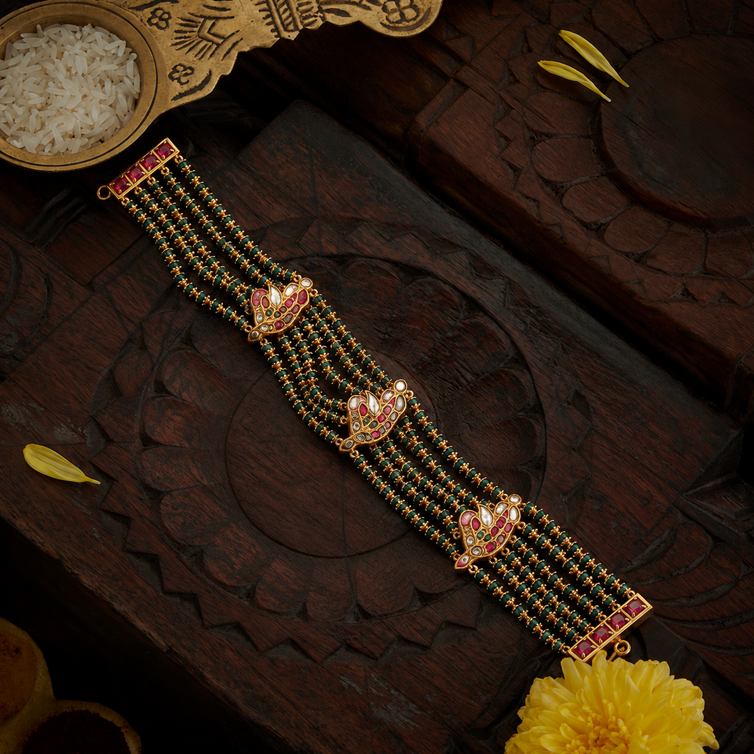 Maragatha Reversable Kundan Choker
