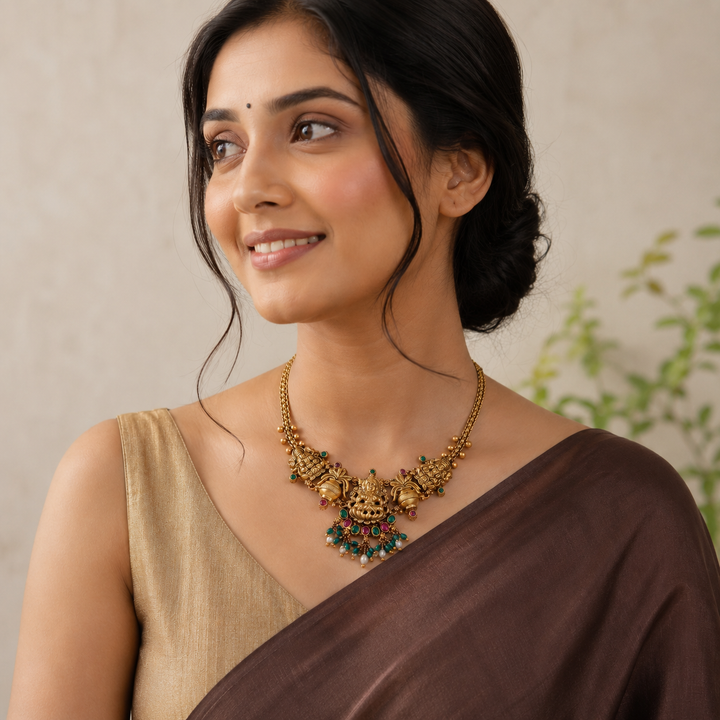 Kalasha-Lakshmi Temple Necklace