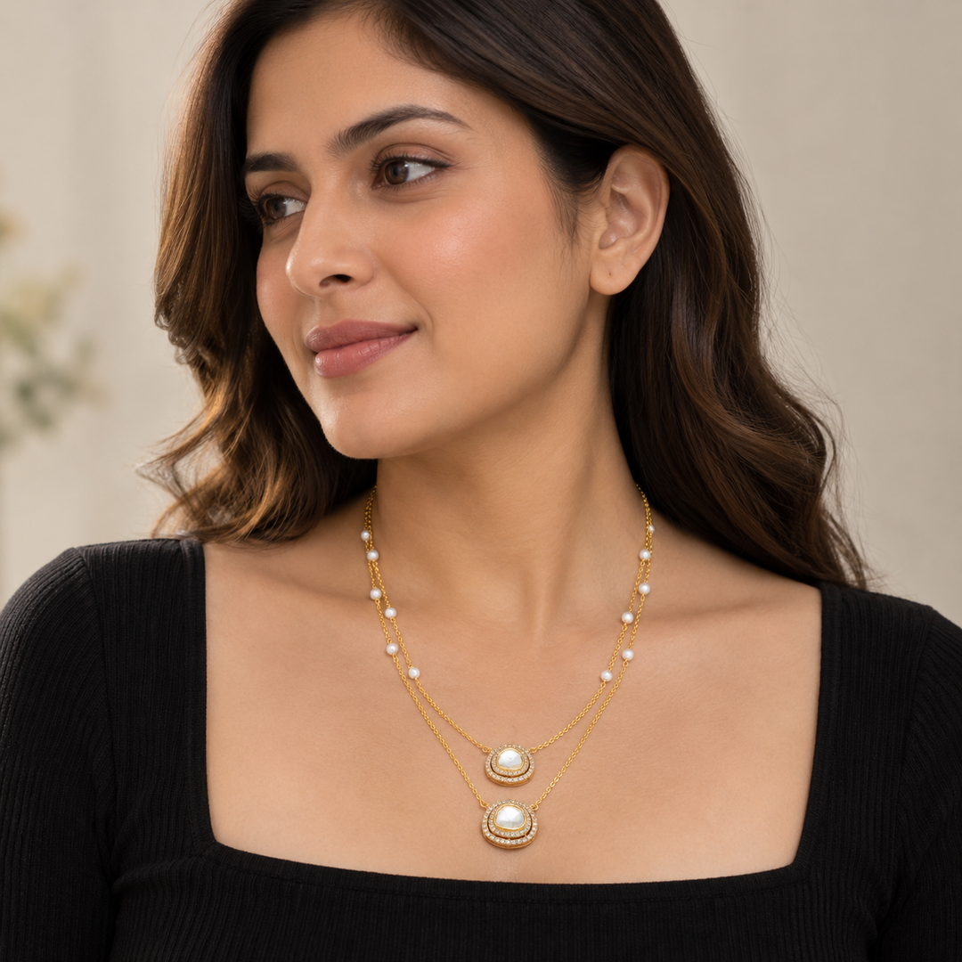 Aurora Layers Moissanite Chain Pendant