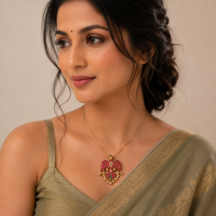 Sura Berunda Kundan Pendant
