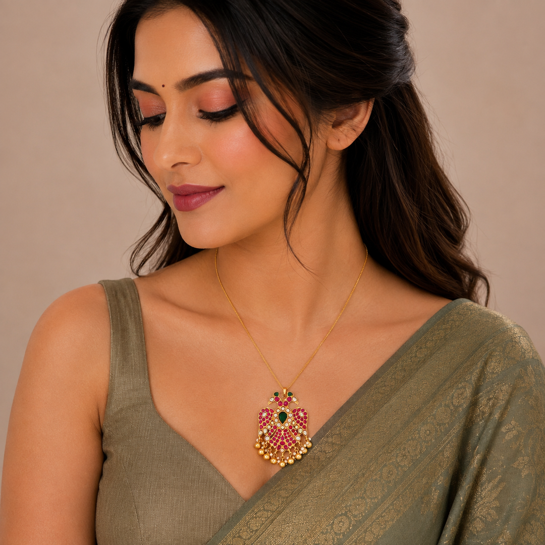 Dwi-Mukha Kundan Pendant