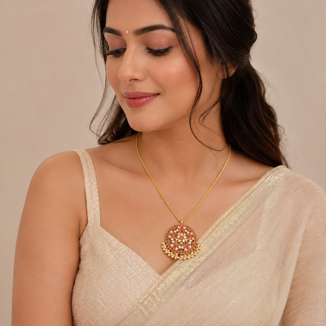Pushpari Kundan Pendant