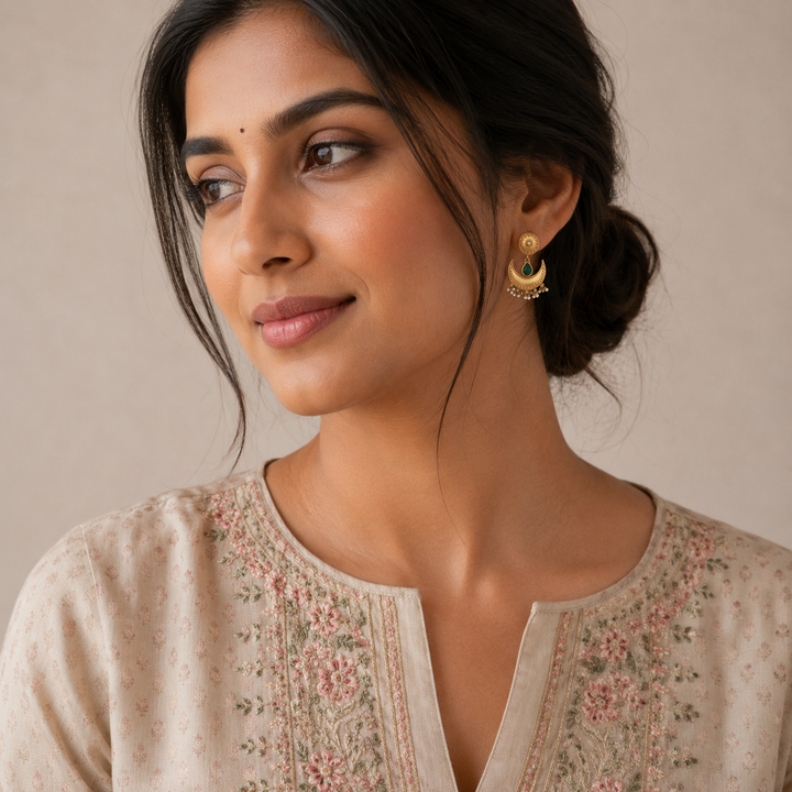 Chand-Pear Antique Danglers