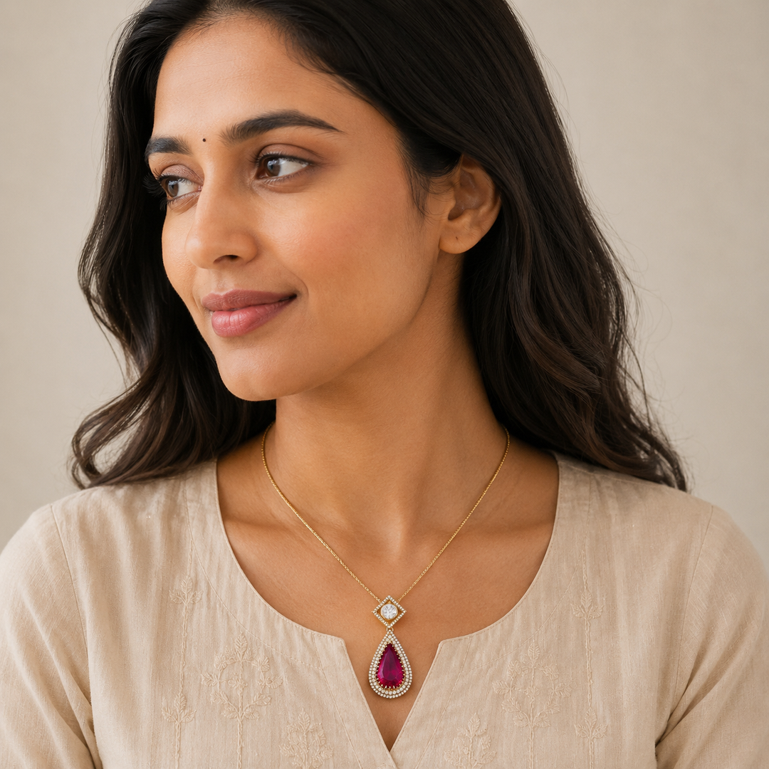 Blush Pear Victorian Pendant