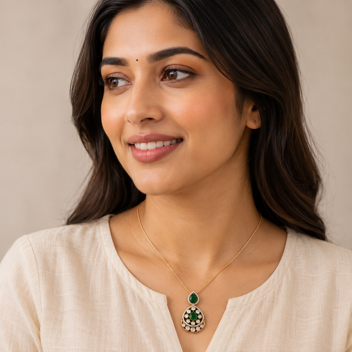 Blooming Peardrop Victorian Pendant