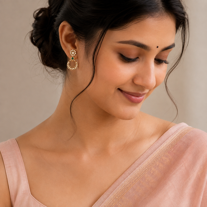 SwarnaAura Moissanite Chandbali