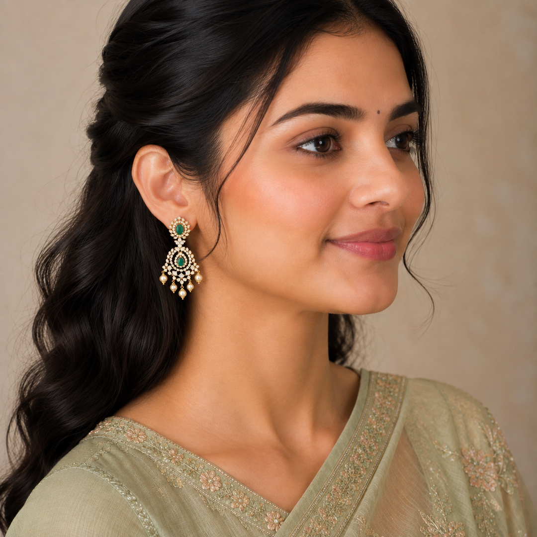 Bloom Fern CZ Danglers