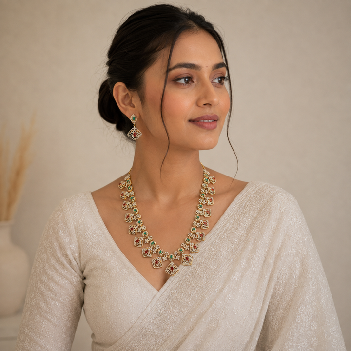 Zivara Peacock CZ Necklace Set
