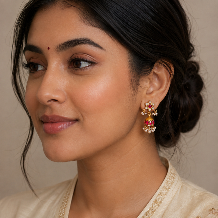 Shobha Blossom Kundan Jhumki