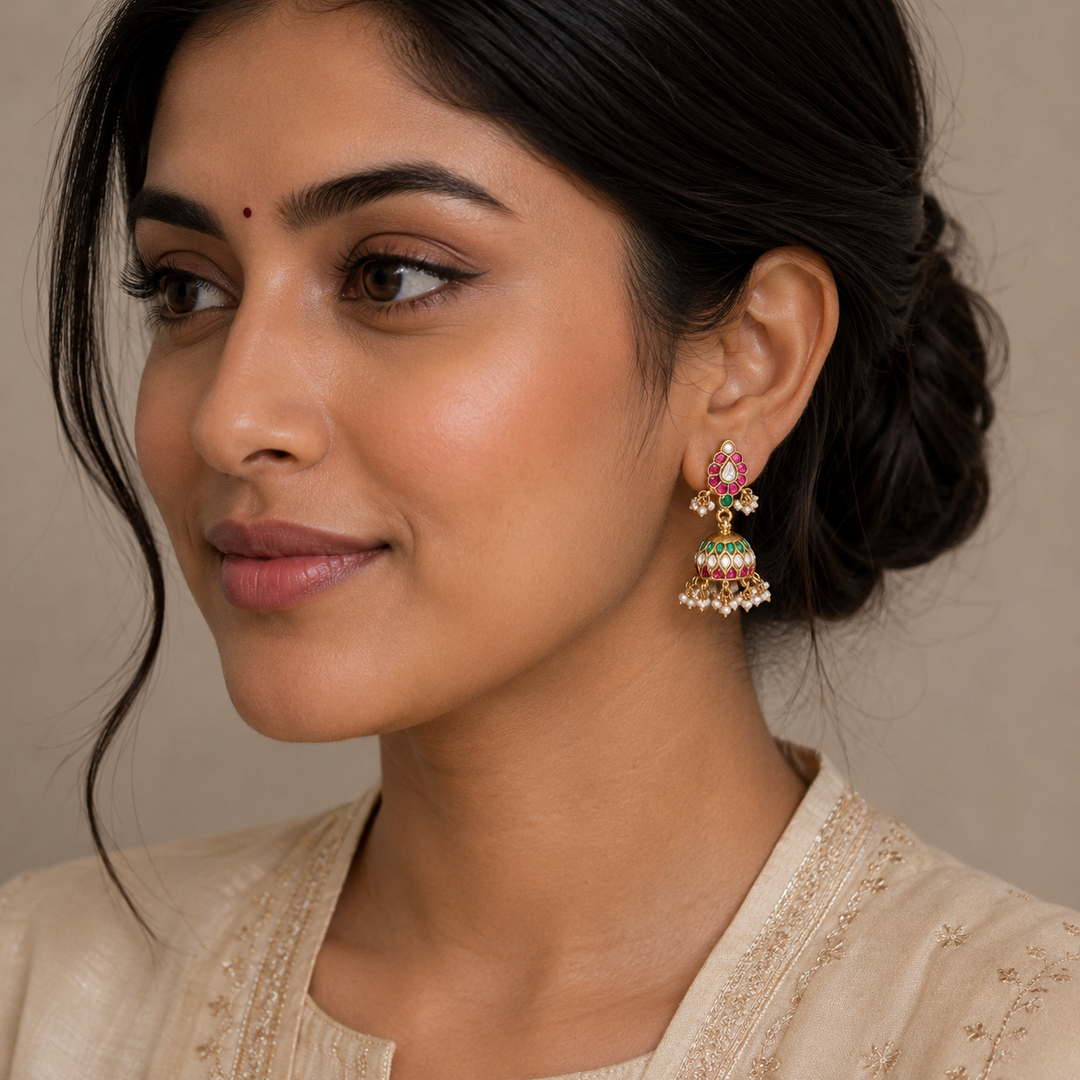 Vasantha Glow Kundan Jhumki