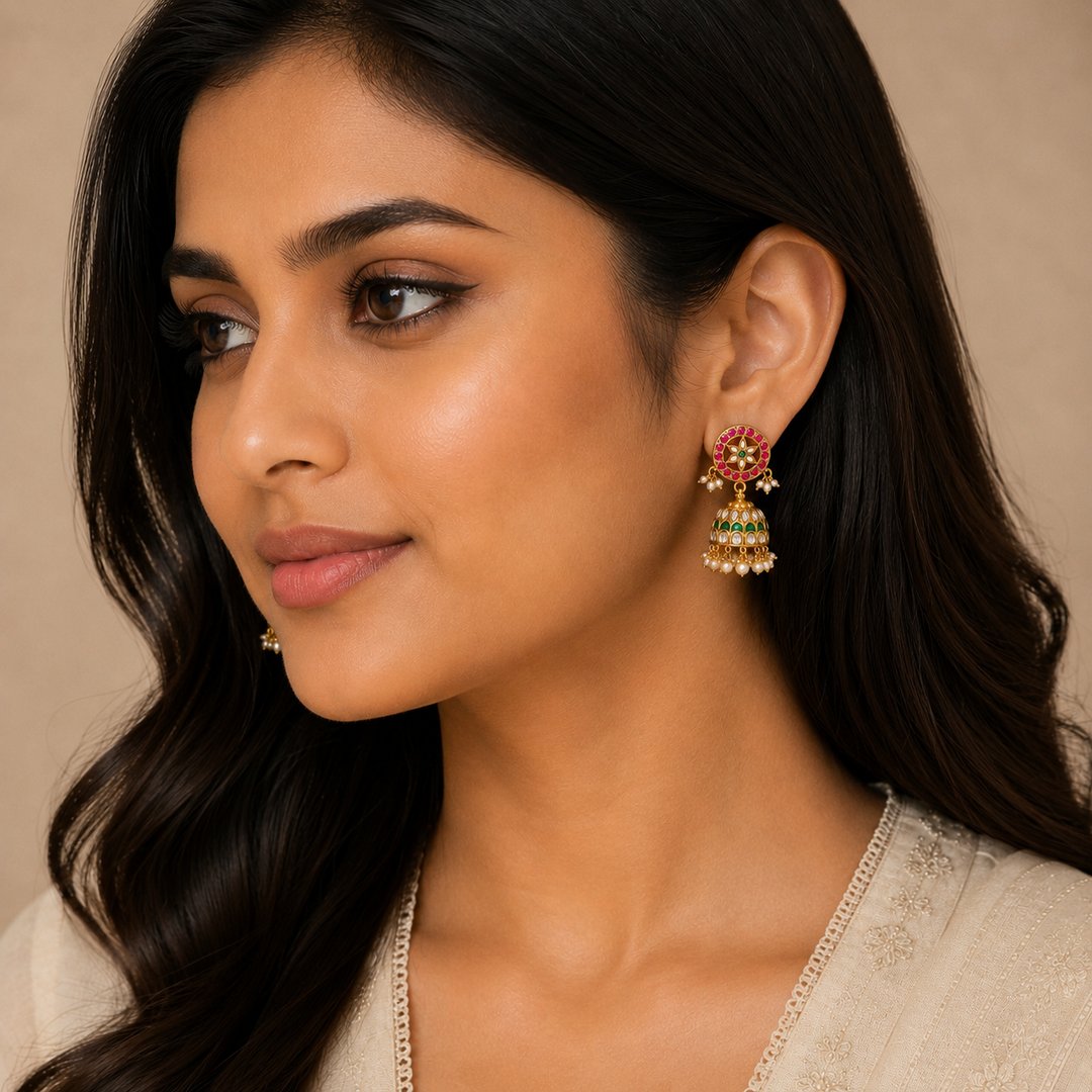 Pushpa-Pearl Kundan Jhumki