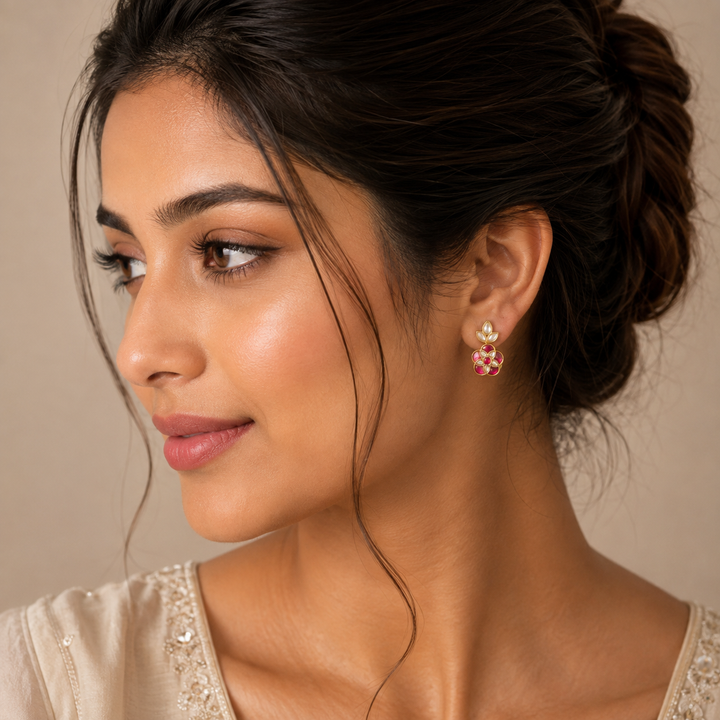 Rosé Spark Kundan Danglers