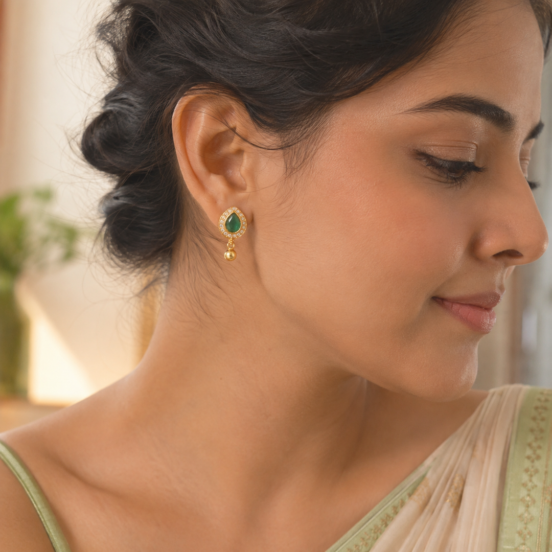 Green Whisper Studs