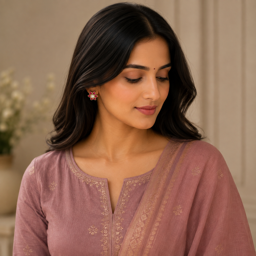 Flora Royale Kundan Studs