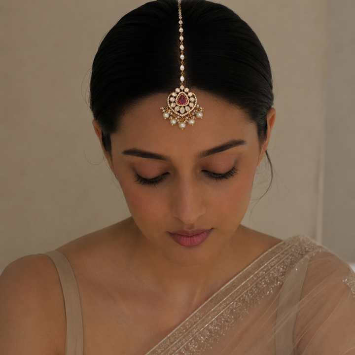 Rosette Elegance Victorian Maang Tikka