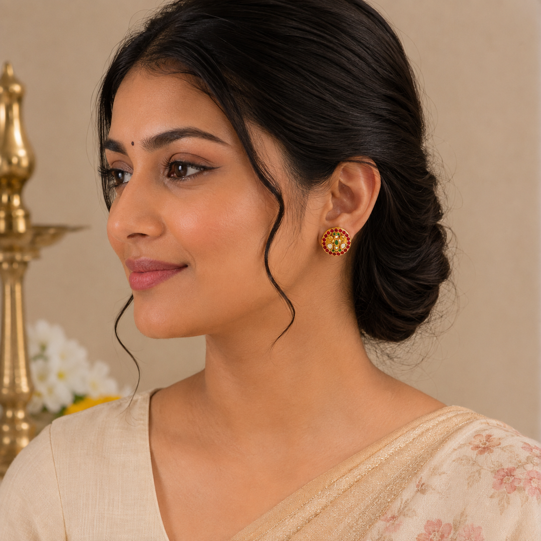 Dwi Mayur Kundan Studs