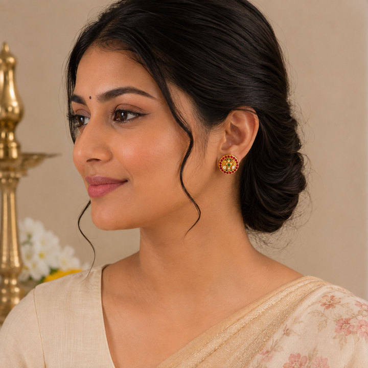 Dwi Mayur Kundan Studs