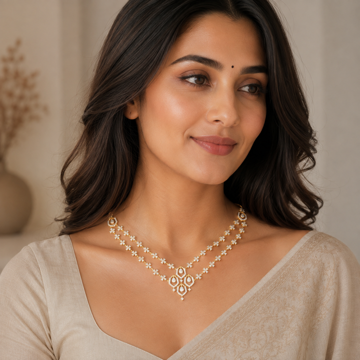 Queen’s Twin CZ Necklace