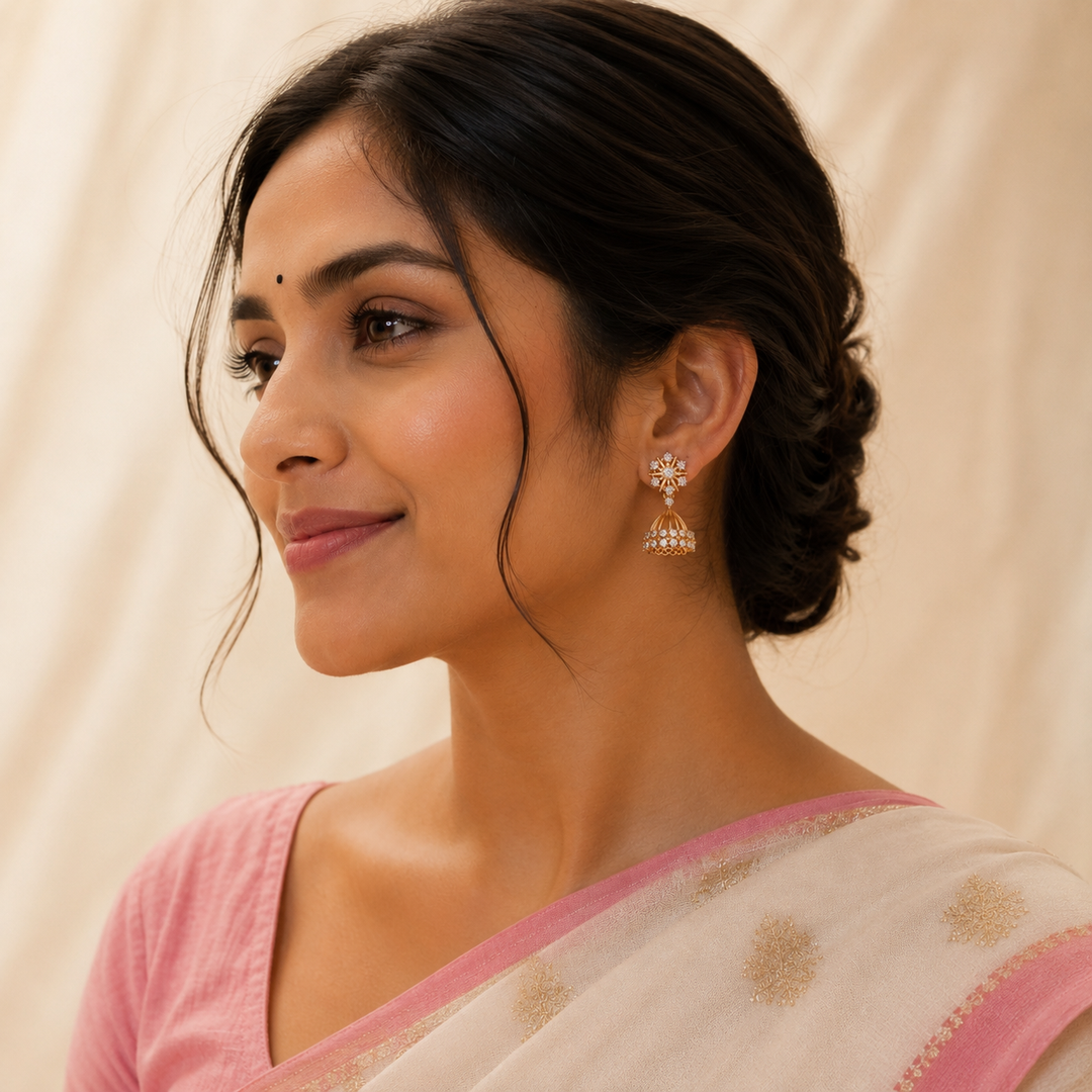 Surabhi Floral CZ Jhumki