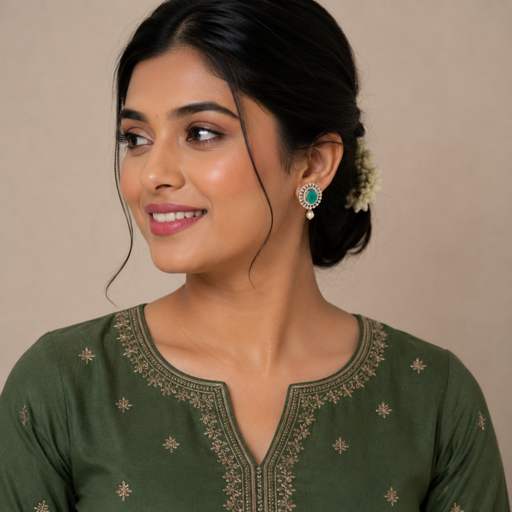 Pranika Oval Cz Studs