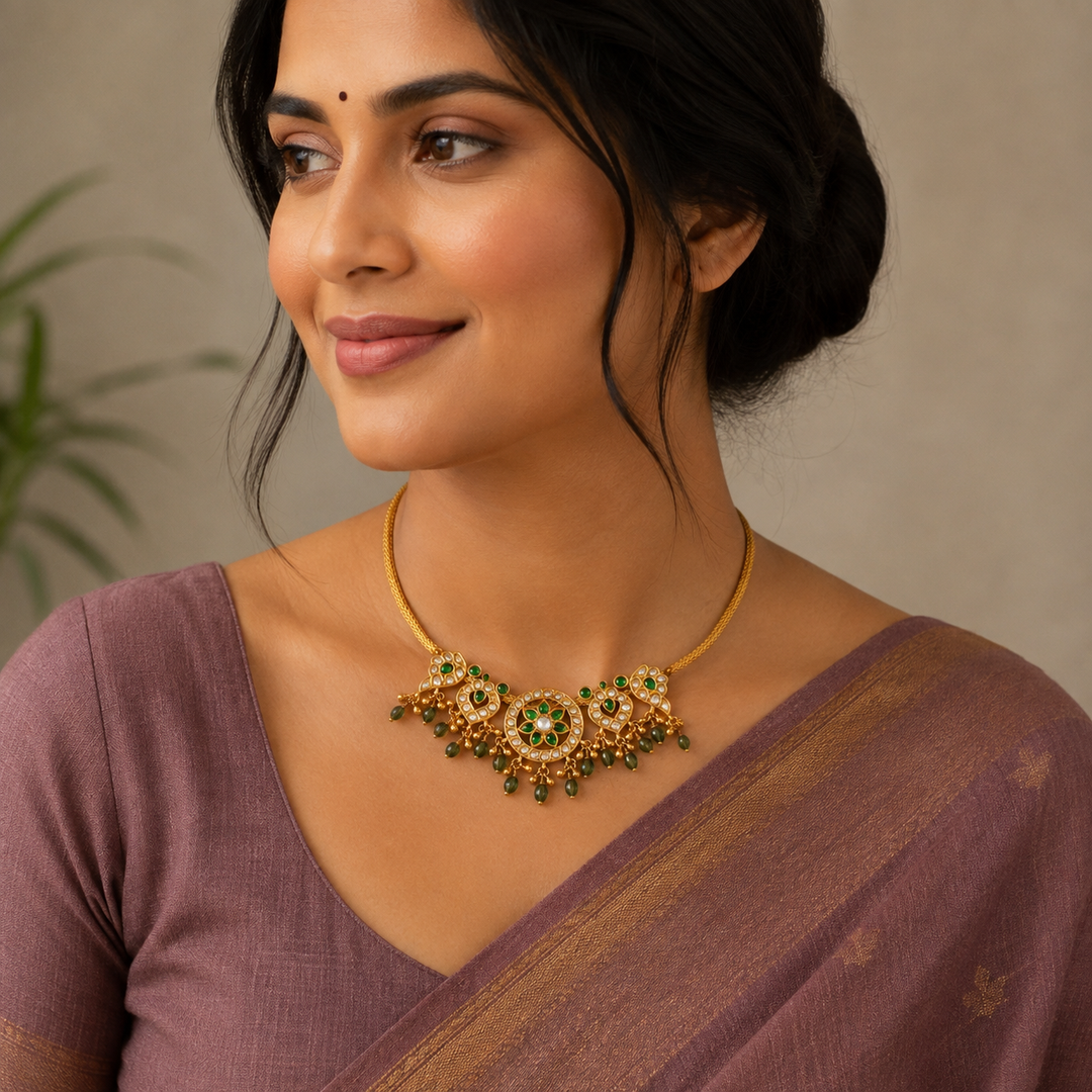 Chakra-Floral Kundan Necklace