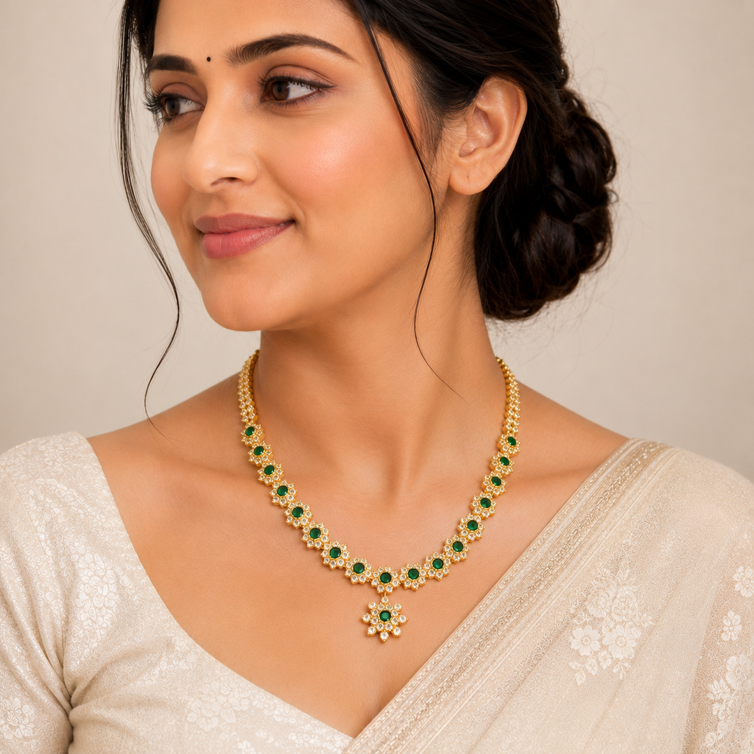 Floral Glow Stone Necklace