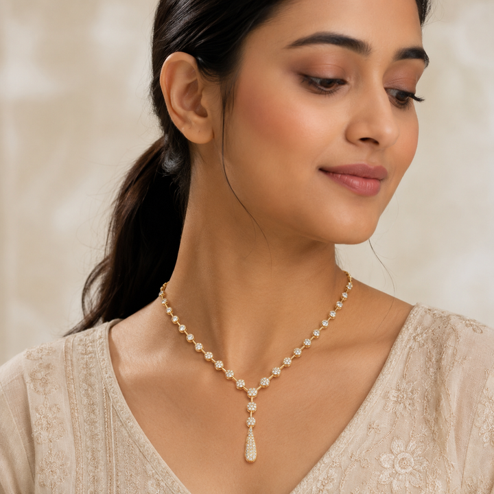Crystal Drop Stone Necklace