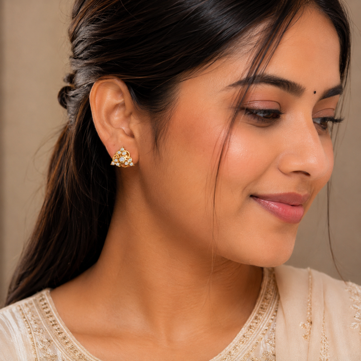 Petal Swirl Stone Studs