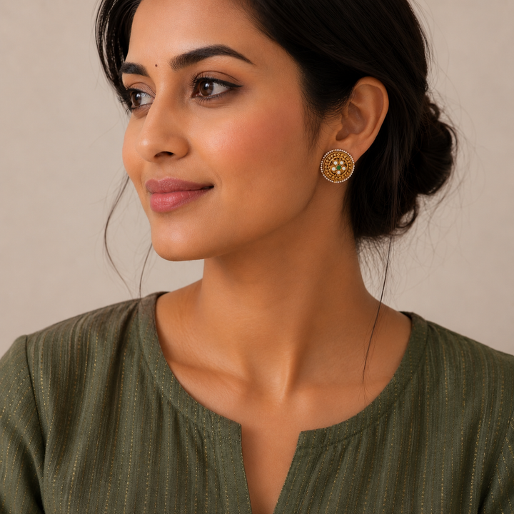 Tara Blossom Nakshi Studs