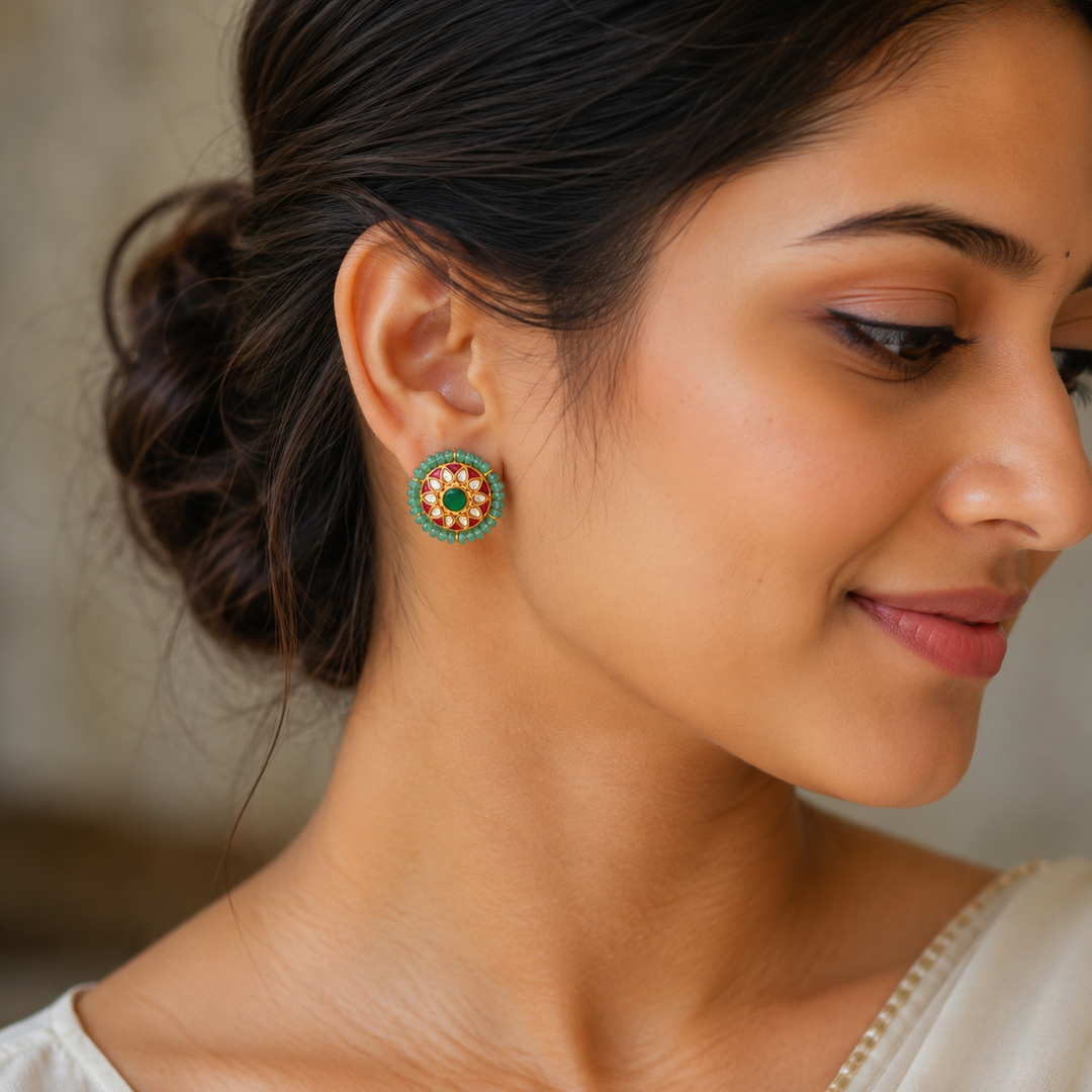 Petaline Kundan Studs