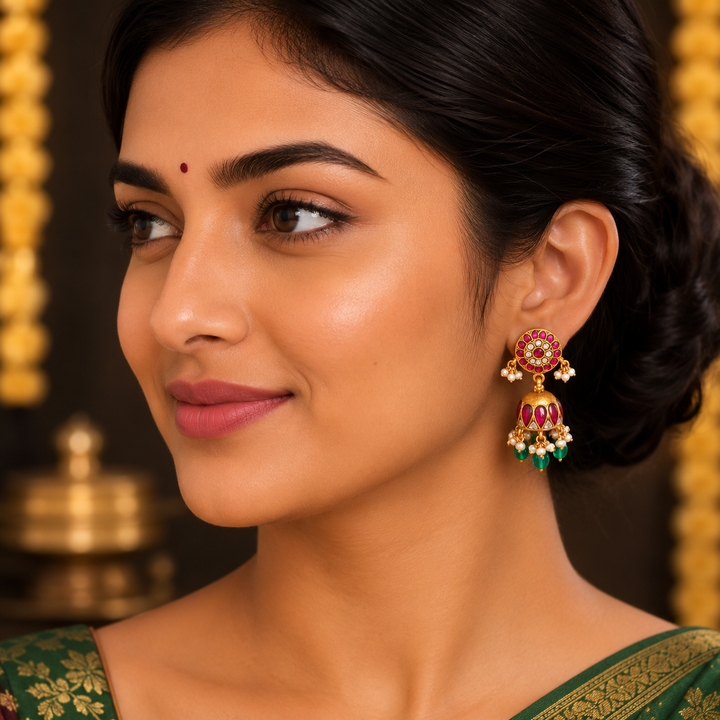 Pushpanshi Kundan Jhumka