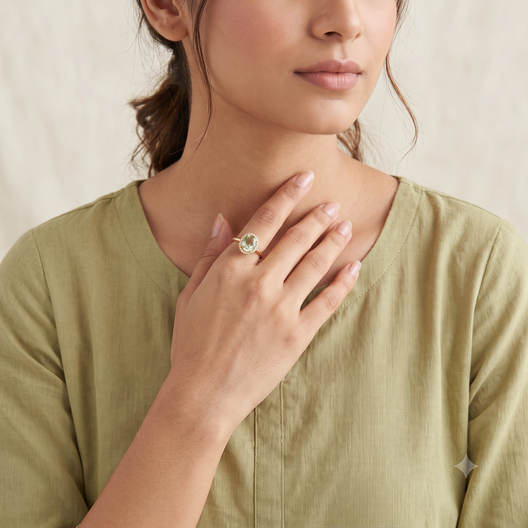Oval Sparsh Gemstone Ring