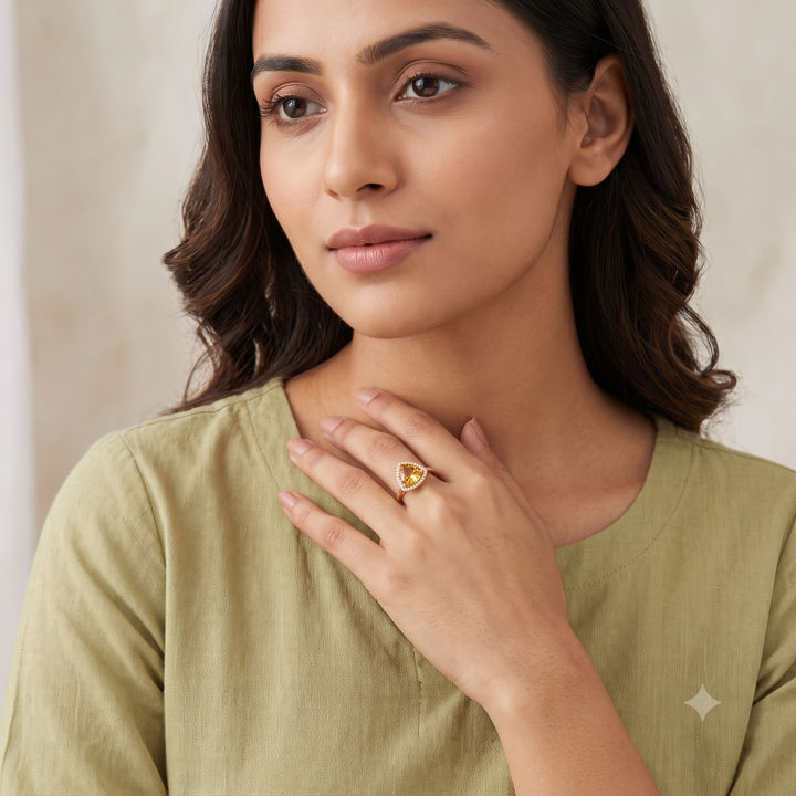 Trio-Spark Gemstone Ring