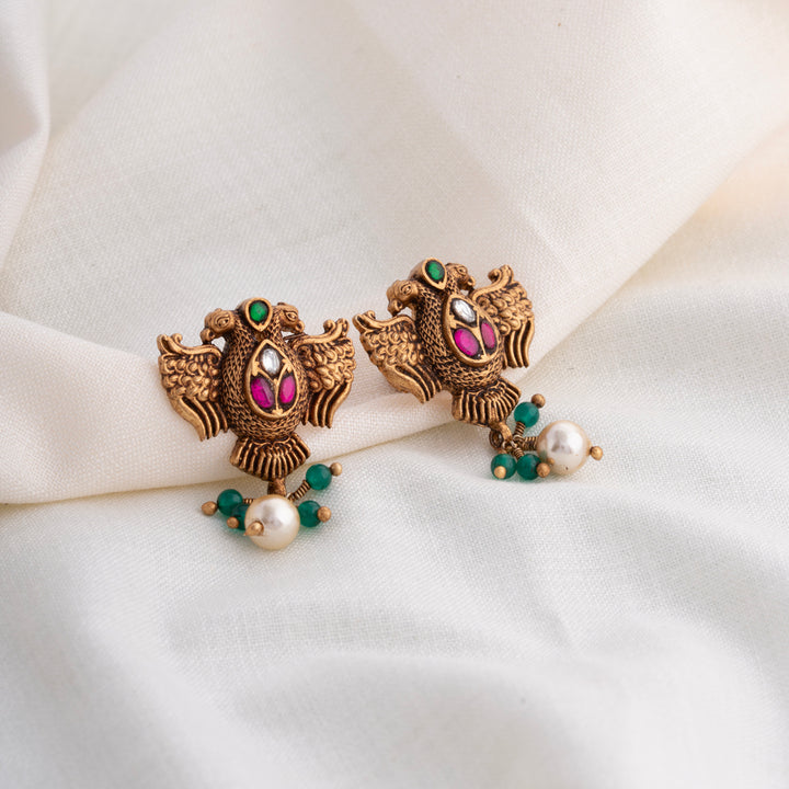 Gandaberunda Pearl Earrings