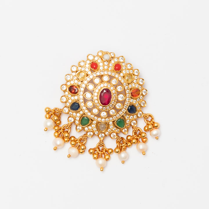 Navaratna Floral Token Pendant