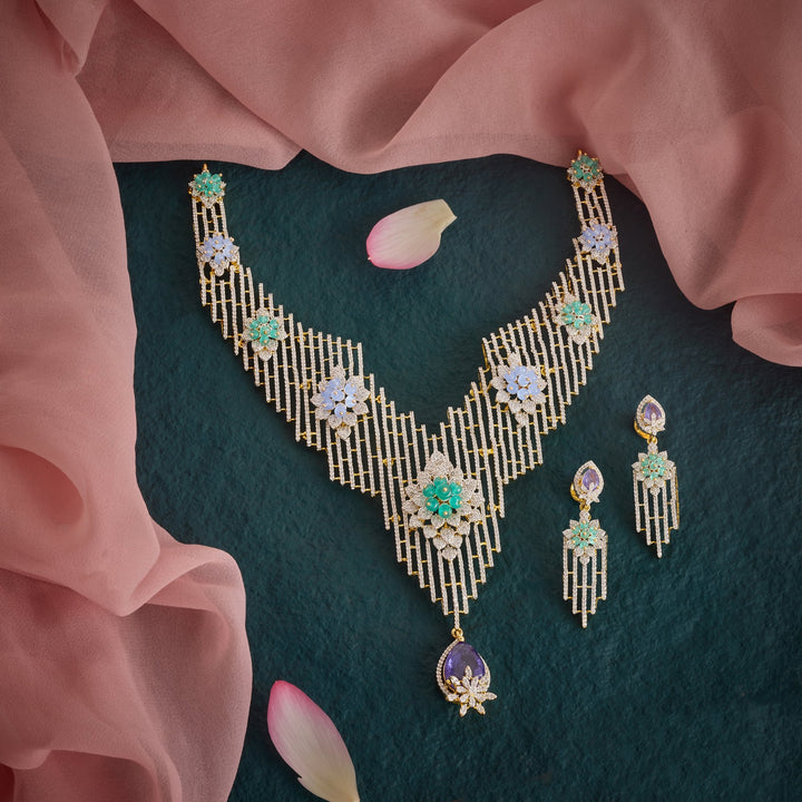 Glamorous CZ Necklace Set