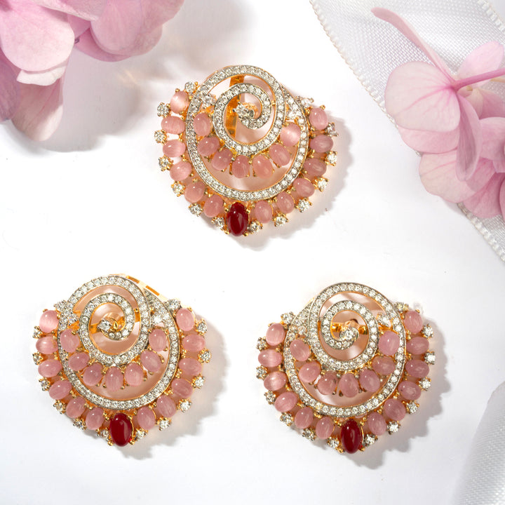 Rose Ruby Pendant Set