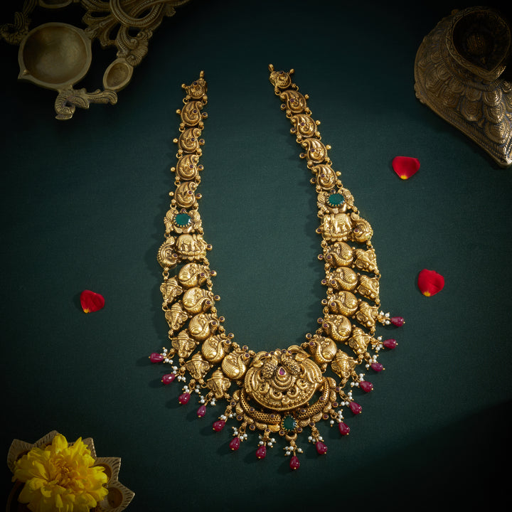Ganesha Peacock Temple Necklace