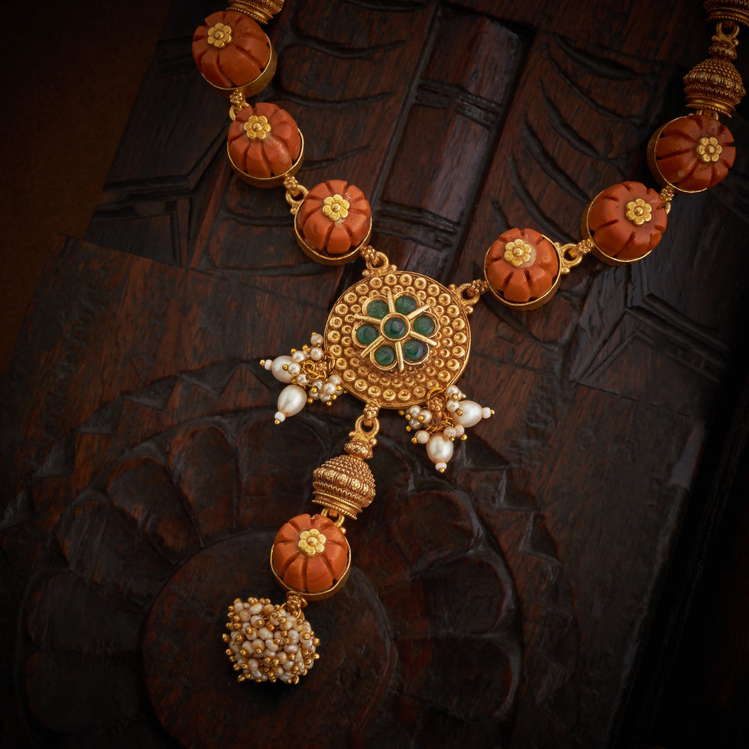 Mallikaara Coral Antique Necklace