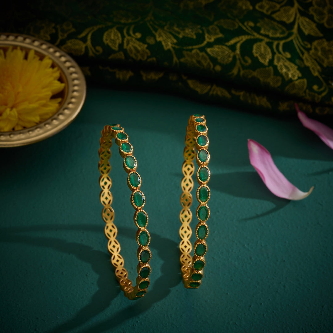 Oval Of Emerald Bangles