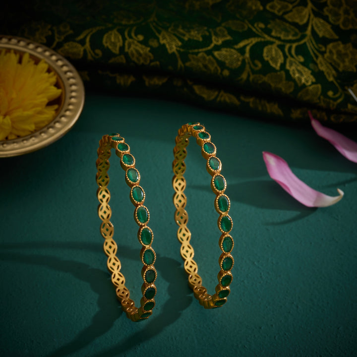 Oval Of Emerald Bangles